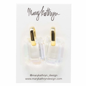 Flawless Touch Formal Accessory Iridescent Acrylic Drop Earrings