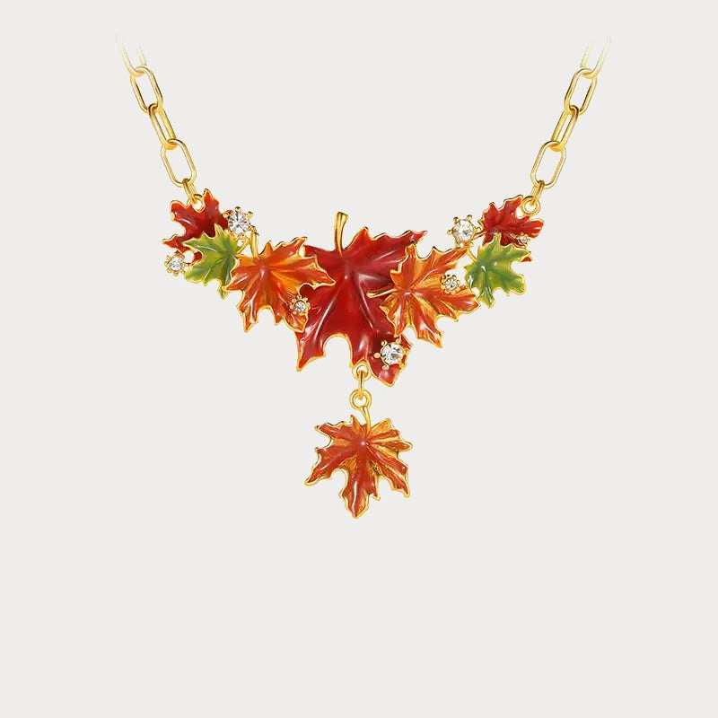 Maple Leaf Necklace Romantic Glow