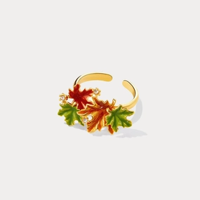 Soft Lighting Minimal Look Maple Leaf Ring