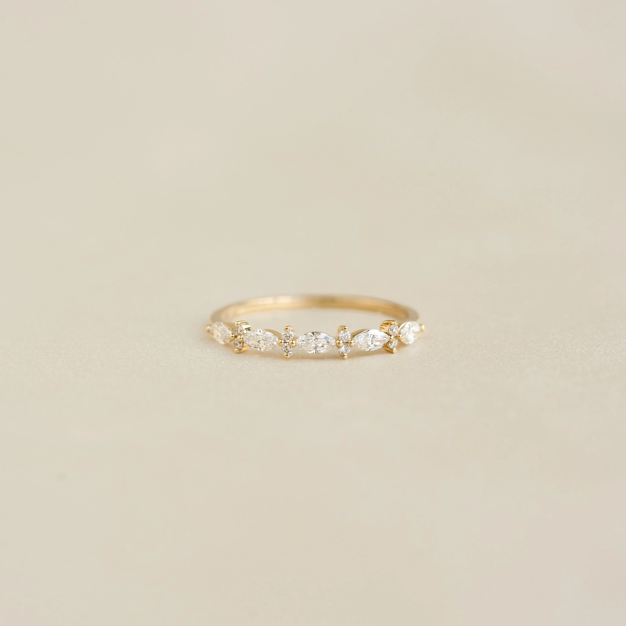 Marquise and Round Diamond Ring - Aurelia Elegant Piece