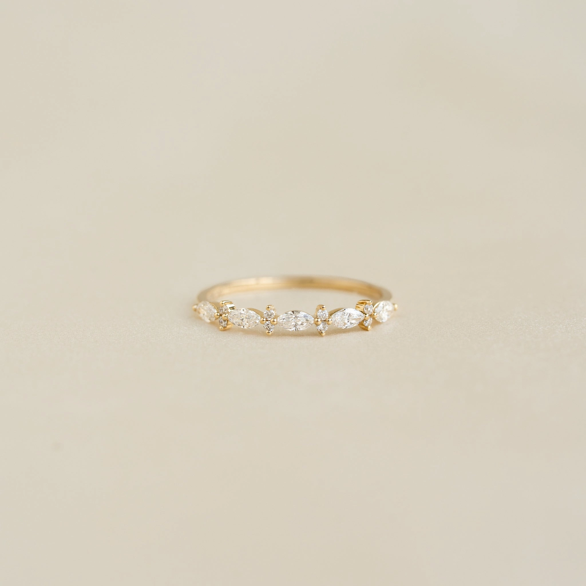 Marquise and Round Diamond Ring - Aurelia Immediate Use Fine Look