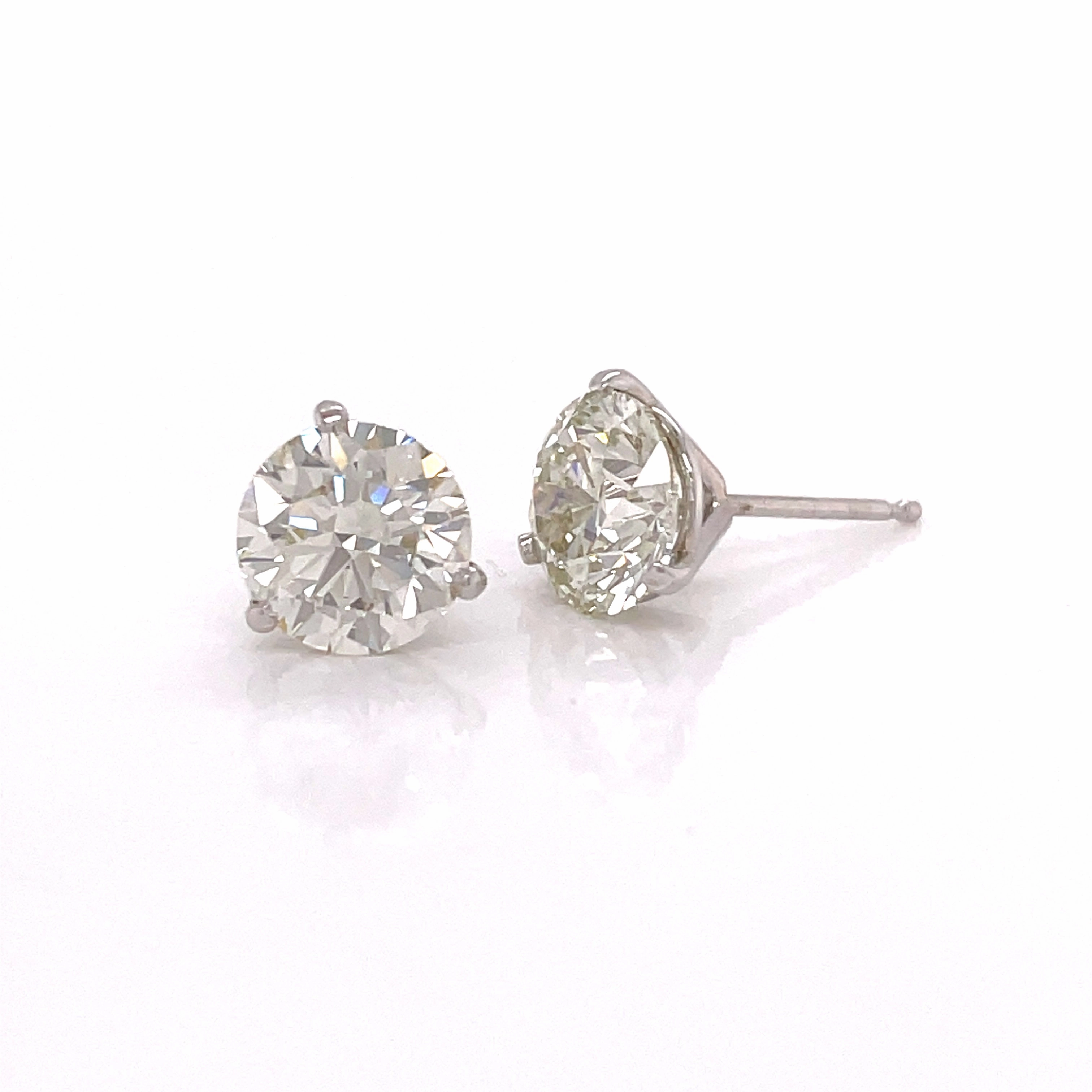 Round Diamonds in Three Prong Martini Earrings, 1.91cttw Wedding accessory