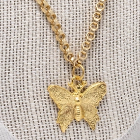 Matte Butterfly Necklace Charming Features Daring Look