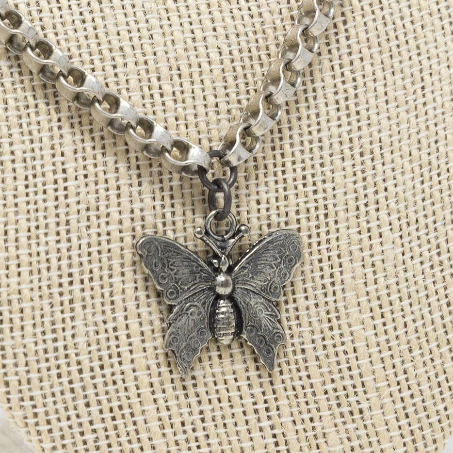 Flawless Glam Lustrous Sparkle Matte Butterfly Necklace