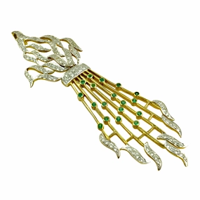 Luxury CZ Green Glass Gemstone Gold-Plated Silver Pendant - Hot Jewelry Trends Gorgeous Present