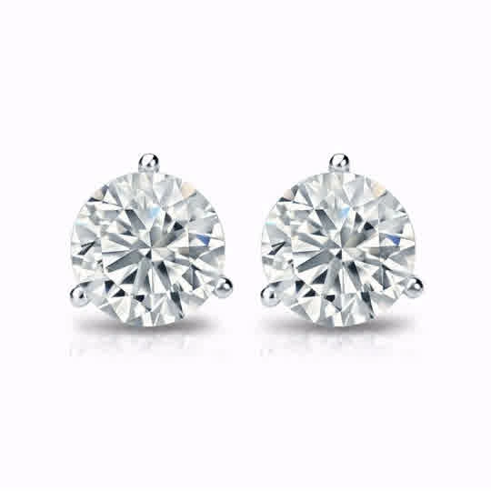 Contemporary Embellishment Sparkling Decor 1.01cttw Round Diamonds in Three Prong Martini Earrings