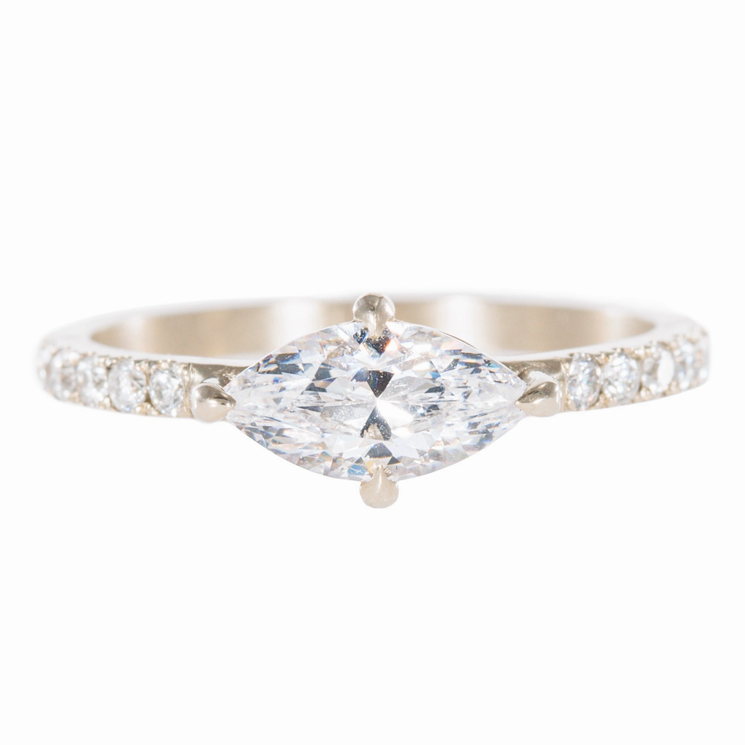 Refined Highlight Mia Marquis Ring Mounting - 18kw   Diamonds