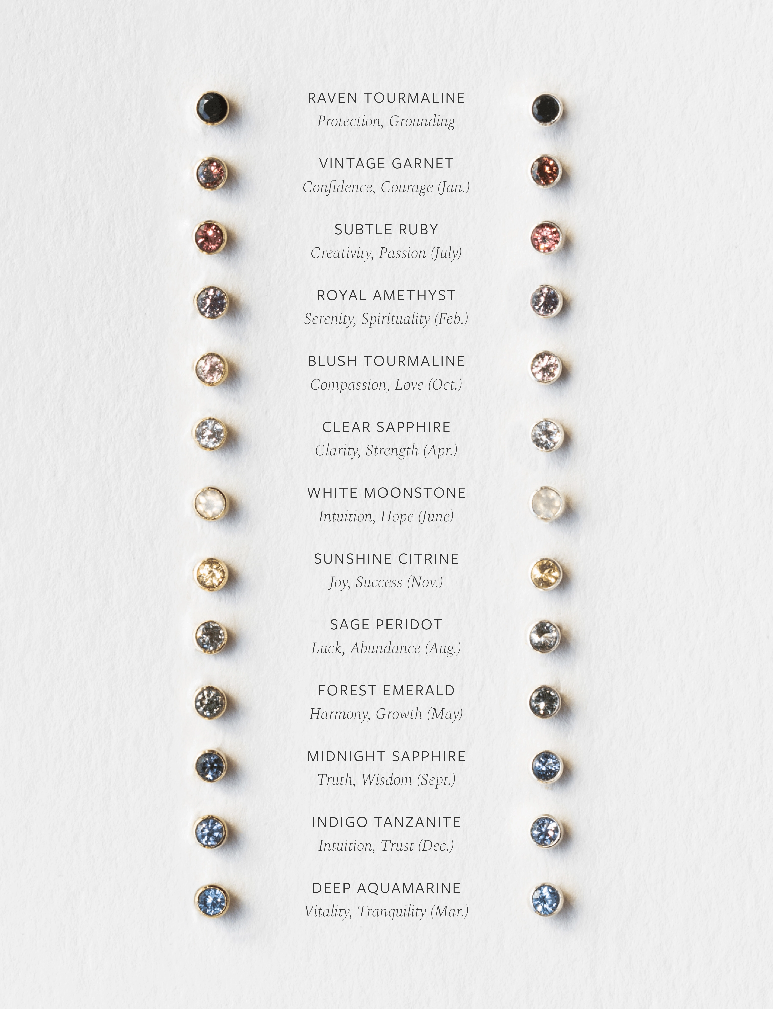 Mini Aura Birthstone Studs Retro accessory