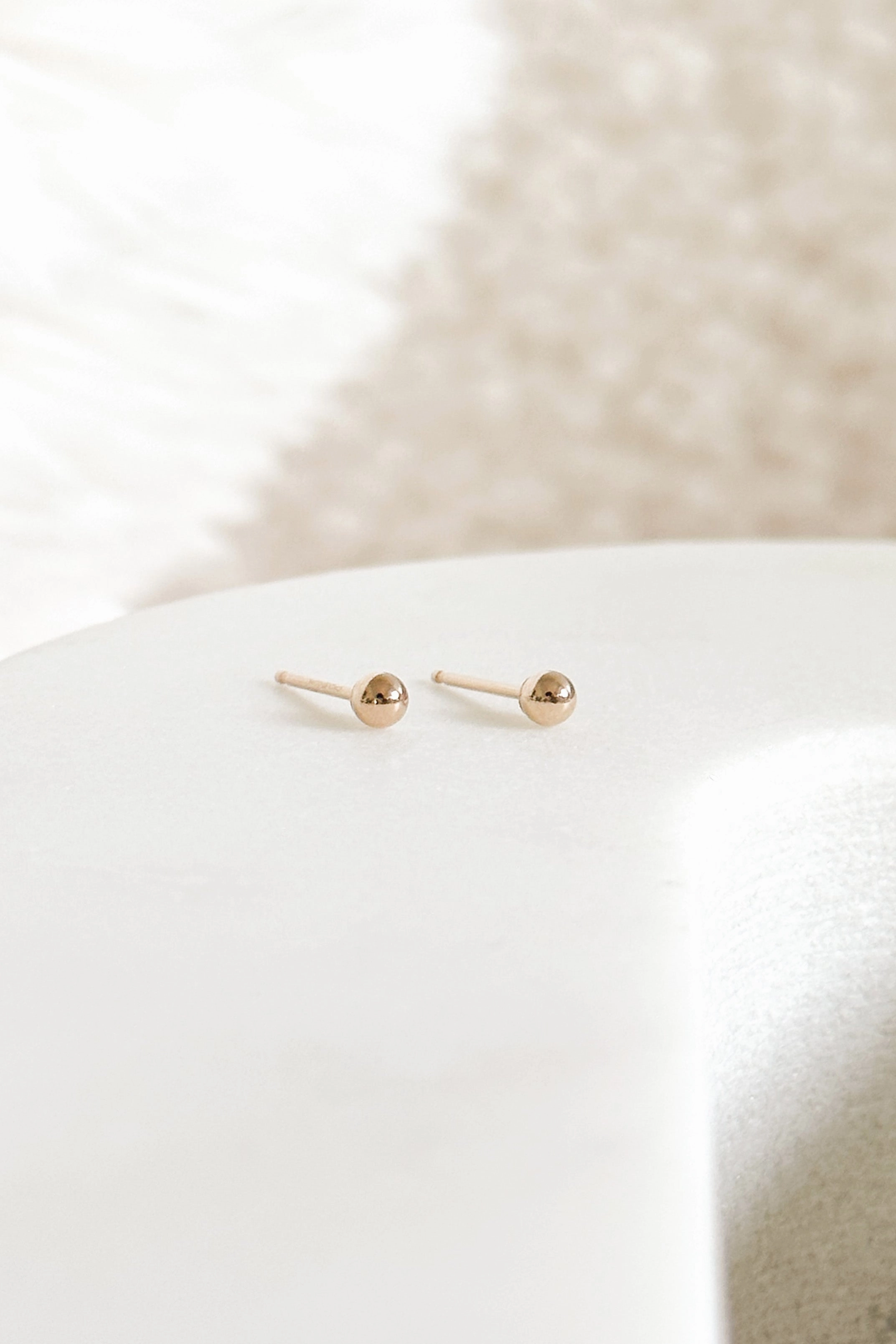 Shiny Decoration Ornate Detail Mini Ball Studs