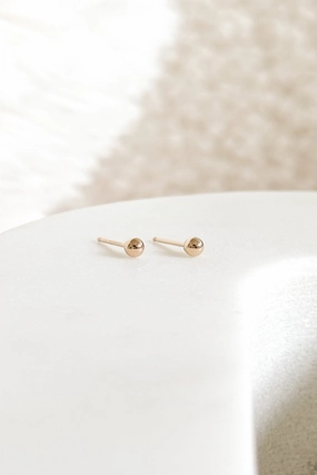 Shiny Decoration Ornate Detail Mini Ball Studs