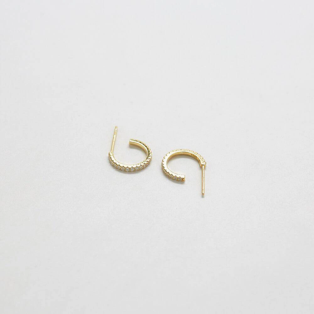 Mini Pave Gold Hoop Artistic Accessory Casual Decoration