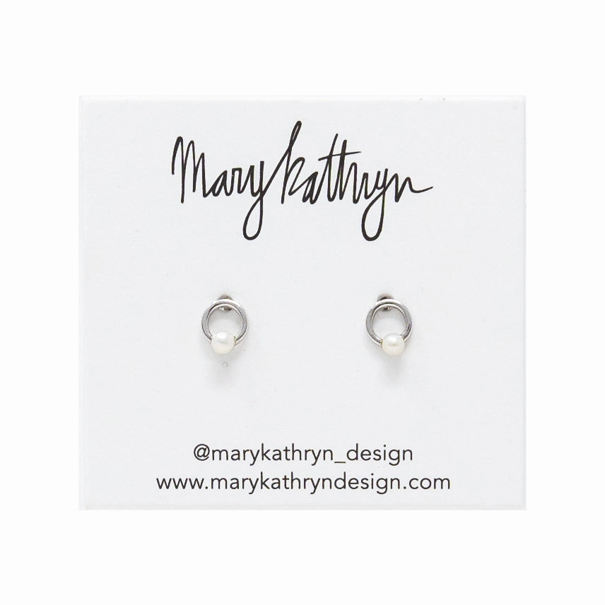 Precious Craft Mini Pearl Circle Studs