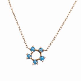 Mini Sleeping Beauty Turquoise Daisy Necklace - 14k Gold Weekend Look