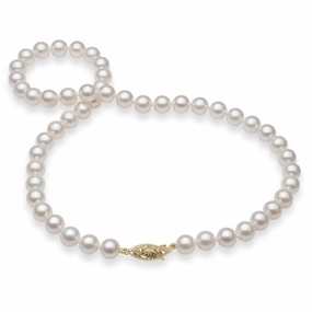 Travel Accent Minimal Highlight 18-19" Akoya White Pearl Strand with Gold Clasp - 8-8.5mm