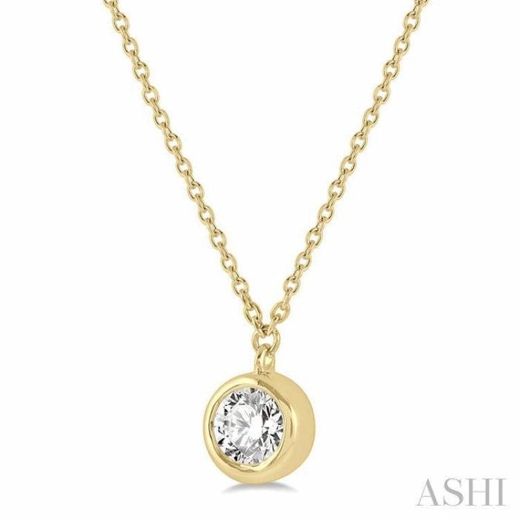 1/5 Ctw Round Cut Diamond Pendant With Chain in 14K Yellow Gold work event