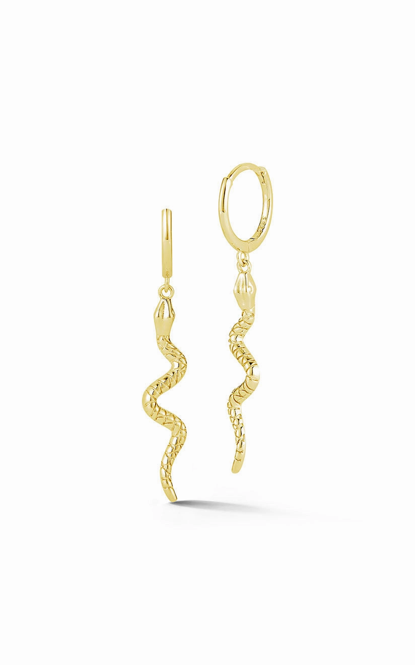 Snake Huggie Hoop Earring Vibrant Touch Pieces Charming Detail