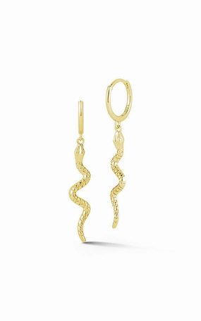 Snake Huggie Hoop Earring Vibrant Touch Pieces Charming Detail