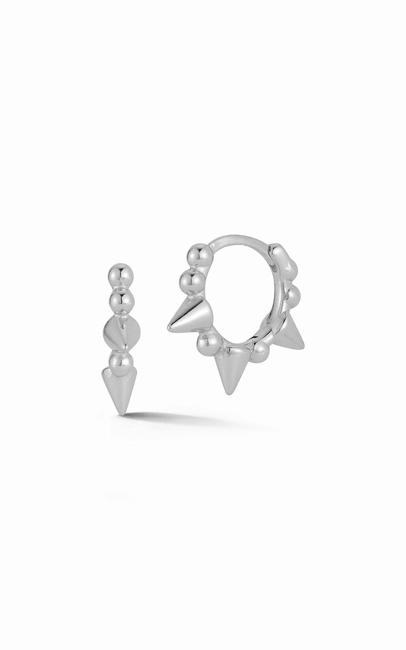 Sculpted Detail Vibrant Design Spike Huggie Earring