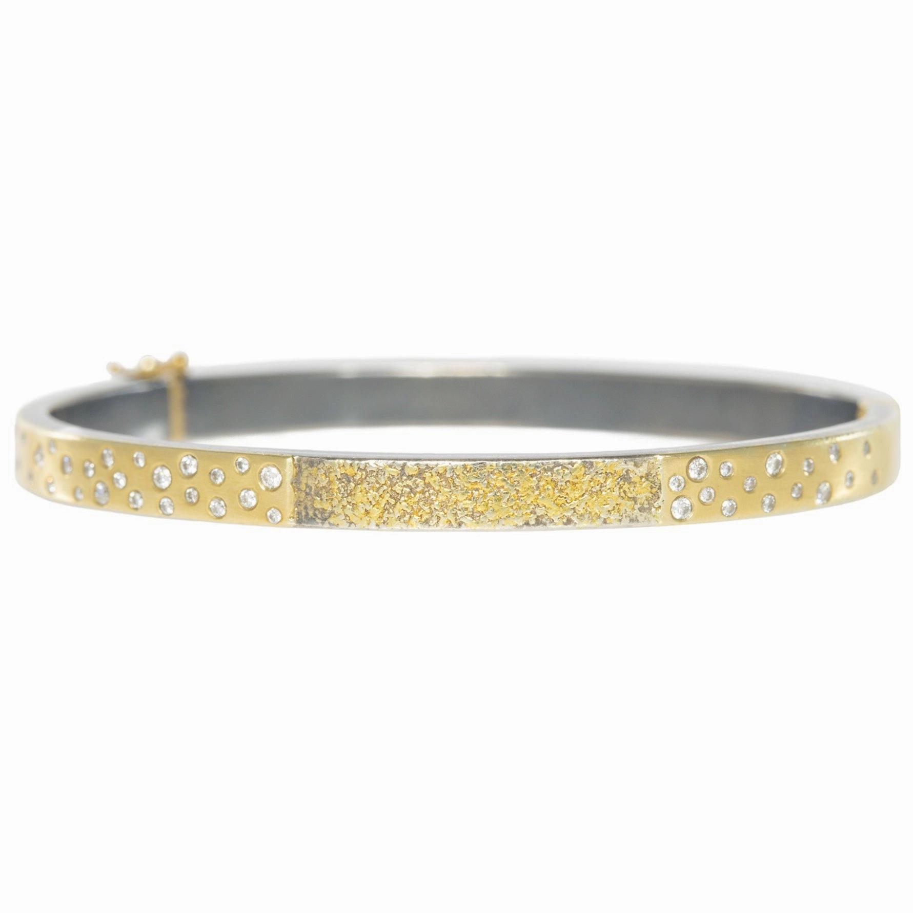 Evening Appeal Gift Fit KMJ Essential Hinged Bangle   Diamonds - 22ky, 18ky, Oxidized Silver   VS Diamonds