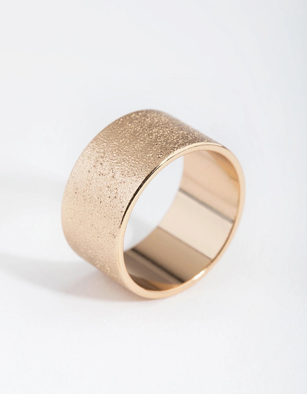 Timeless Accent Gold Textured Wide Band Ring