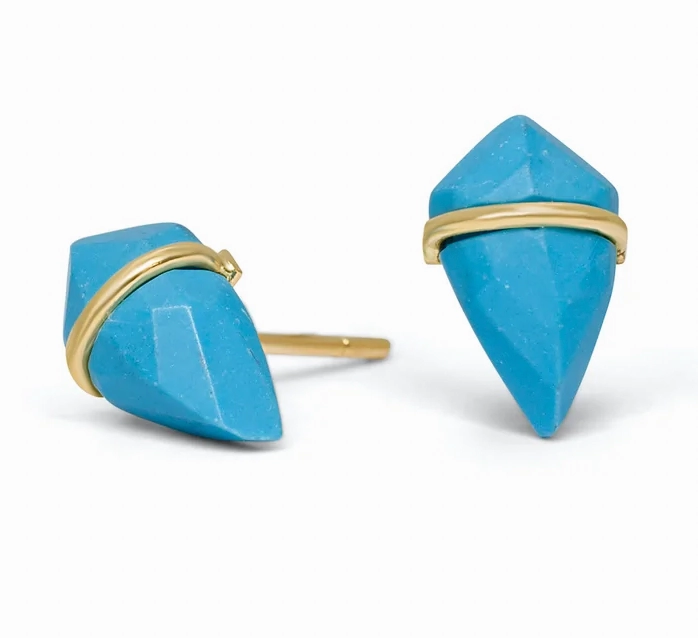 Refined Gifts Timeless Accessory Small Kite Stone Studs - 18k Gold