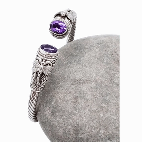 Urban Minimal Sterling Silver Hinge Bracelet With Dragonfly Motif