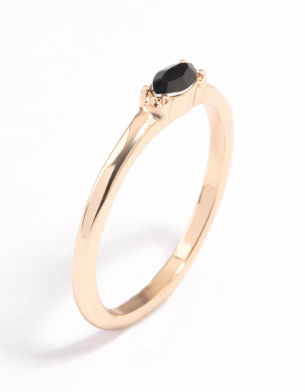 Black Oval Stone Ring Refined Jewelry