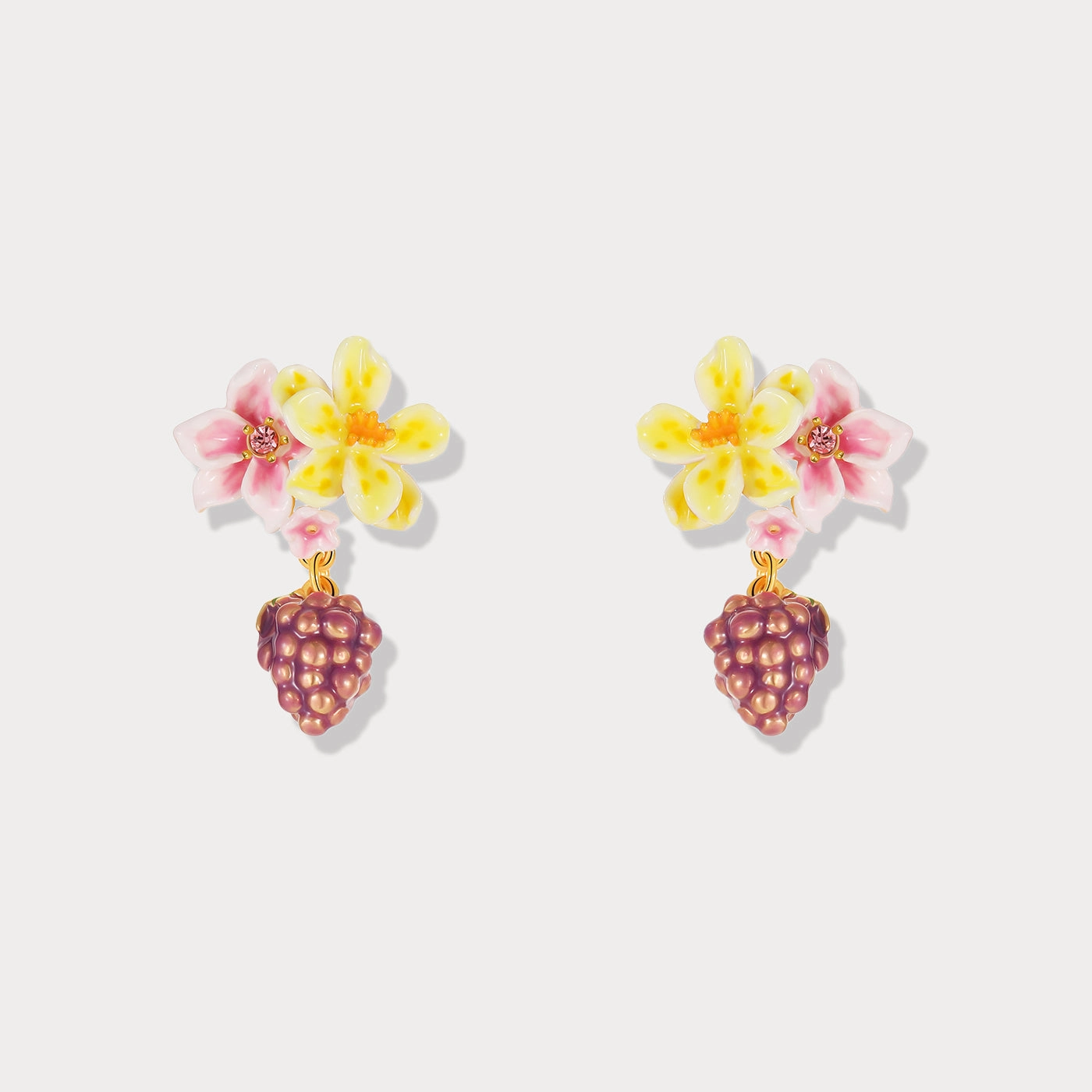 Sweet Grape Flower Earrings Vibrant Craftwork