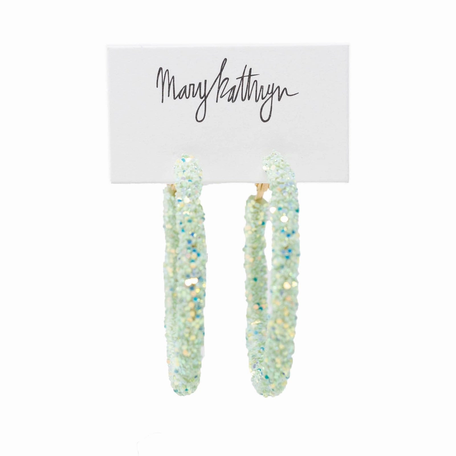 Mint Glitter Hoops Unique Sparkle Trendy Addition