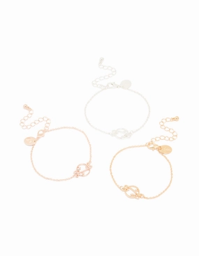 Sparkle Ready Mixed Metal Planet Bracelets 3-Pack