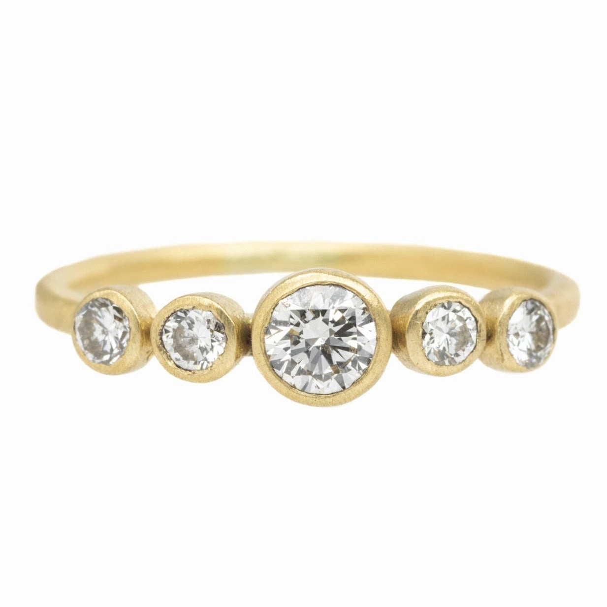 Shaped Precision Trendy Highlight Queen Bee Ring - 18ky Gold   VS Reclaimed Diamonds
