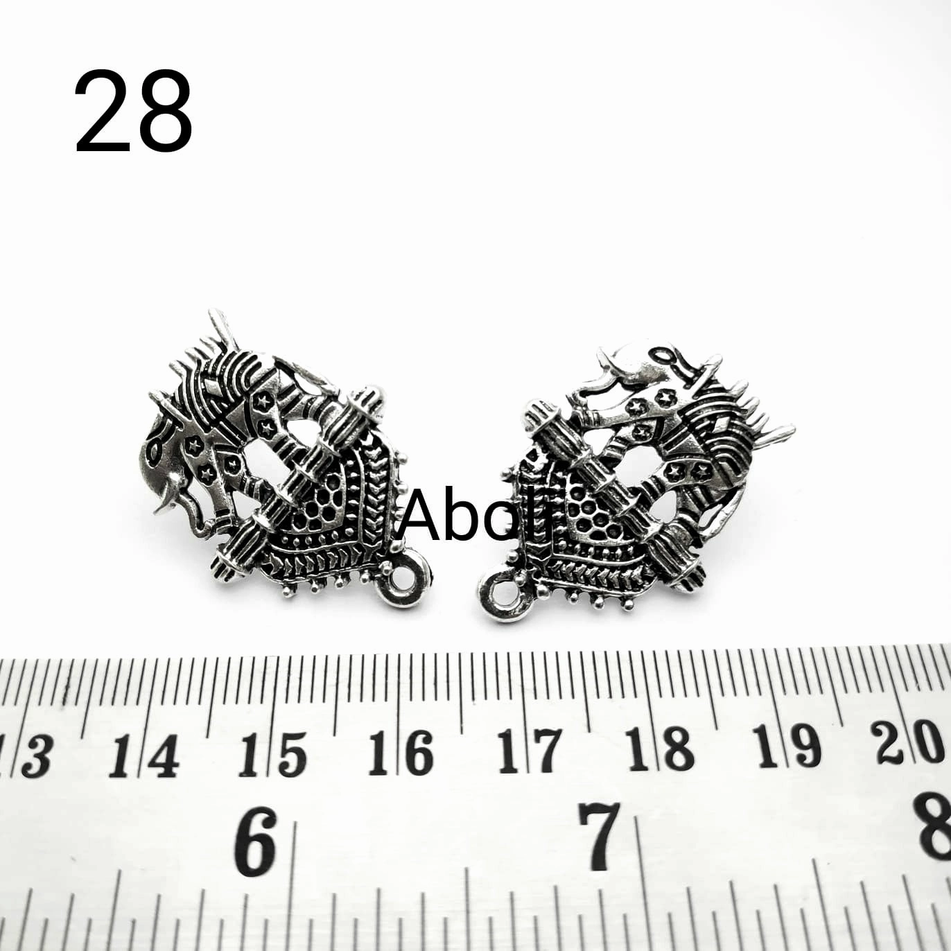 Silver elephant earrings stud components earrings making ESS28 Safe Accessory
