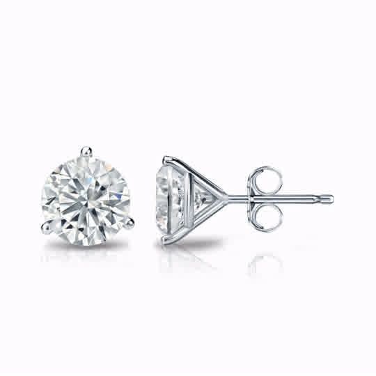 1.22cttw Round Diamonds in Three Prong Martini Earrings Polished Must-Have Secure Decor