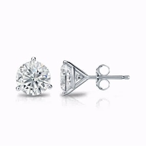 1.22cttw Round Diamonds in Three Prong Martini Earrings Polished Must-Have Secure Decor