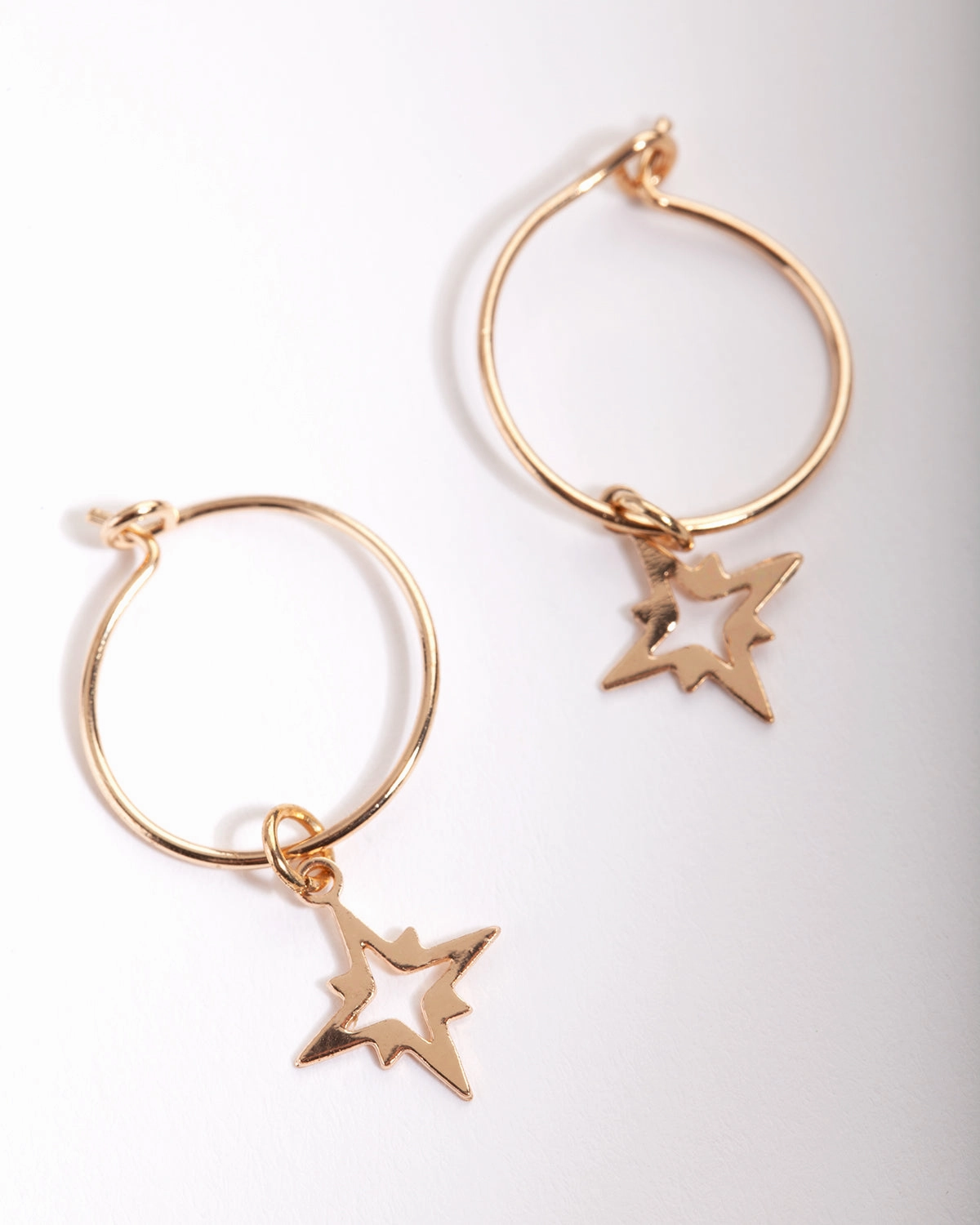 Daily Outfit Gold 13mm Star Hoop Earrings