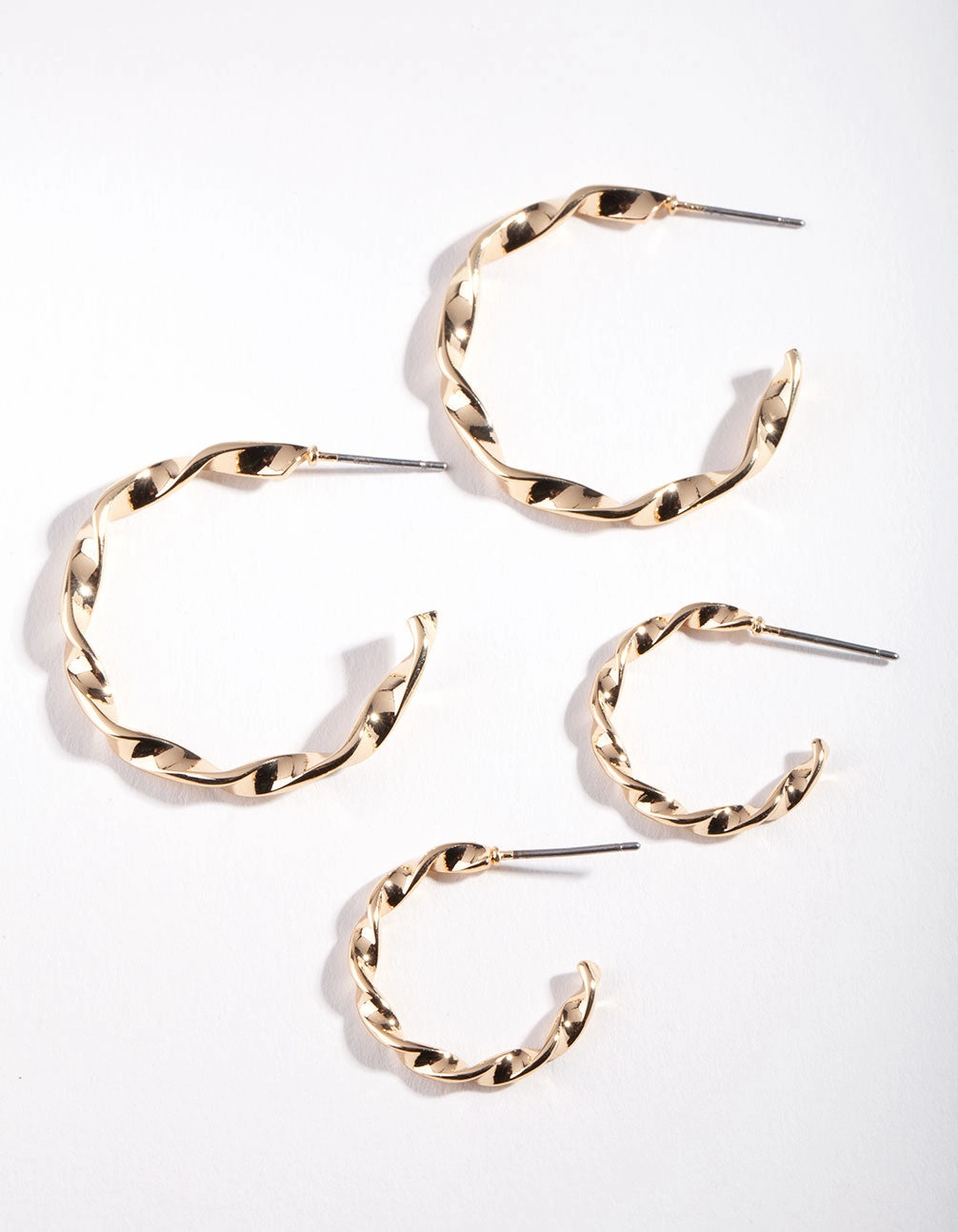 Subtle Shine Gold Twisted Hoop Earring Pack