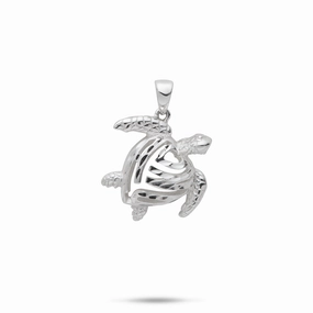 Honu Pendant in Sterling Silver - 19mm Timeless Adornment Gift For Her