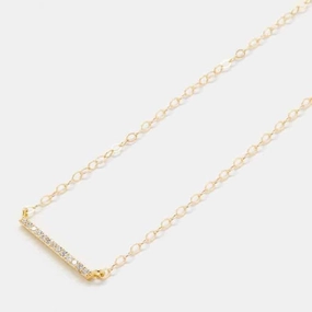 Gift For Wife Festival Accessory Gold Pave Bar Necklace