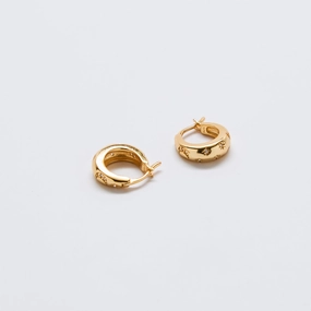 Moon & Star Gold Hoop Earrings Adorable Adornment
