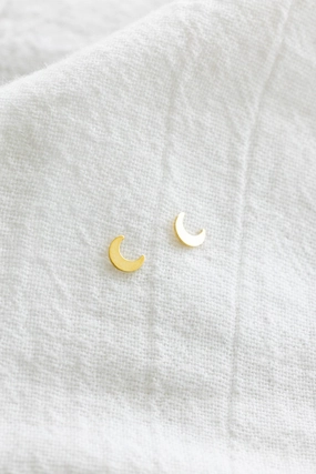Glittering Decor Moon Studs
