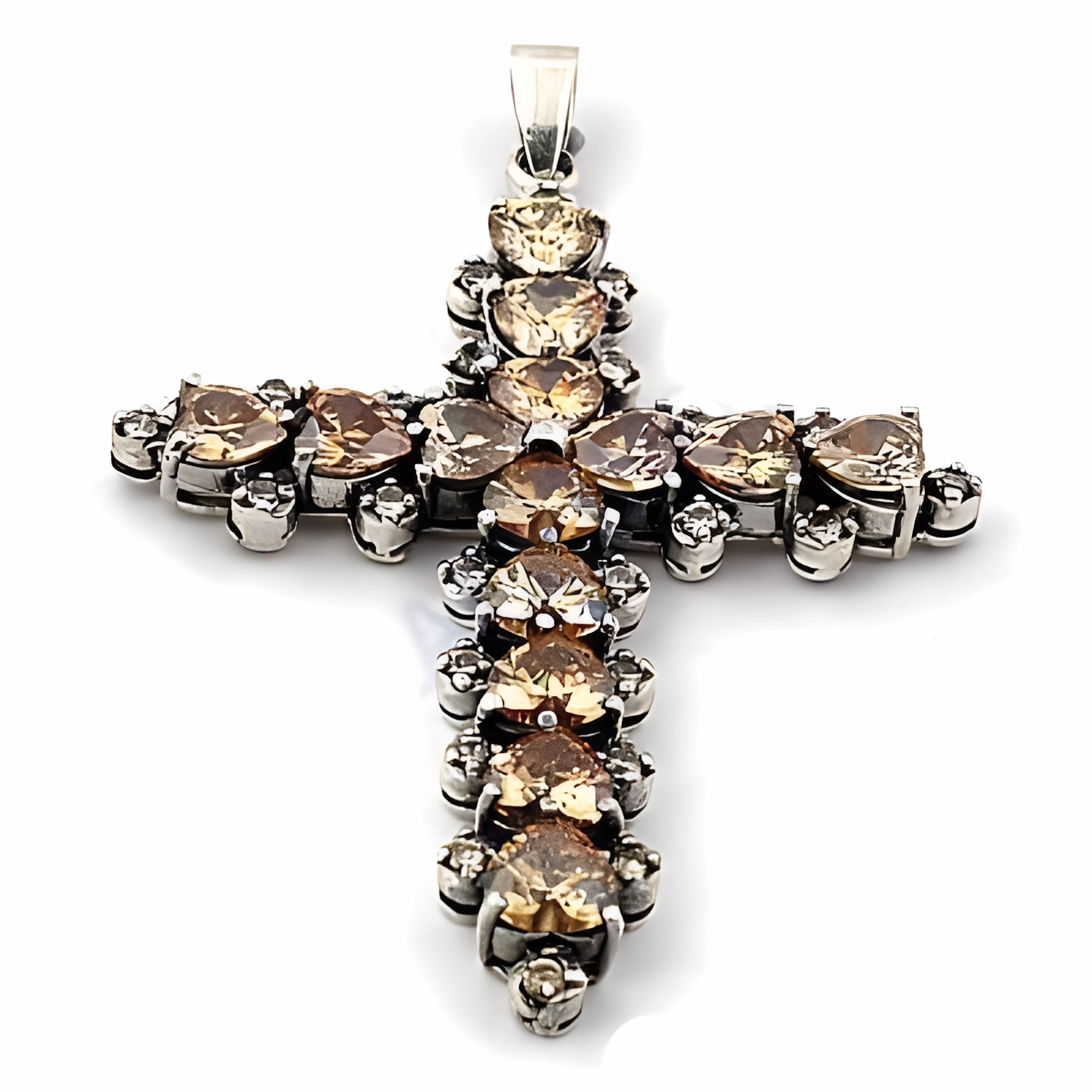 Multi-Gemstone Religious Style Pendant - CZ Jewelry Fashion Effortless Detail Durable item