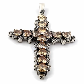 Multi-Gemstone Religious Style Pendant - CZ Jewelry Fashion Effortless Detail Durable item