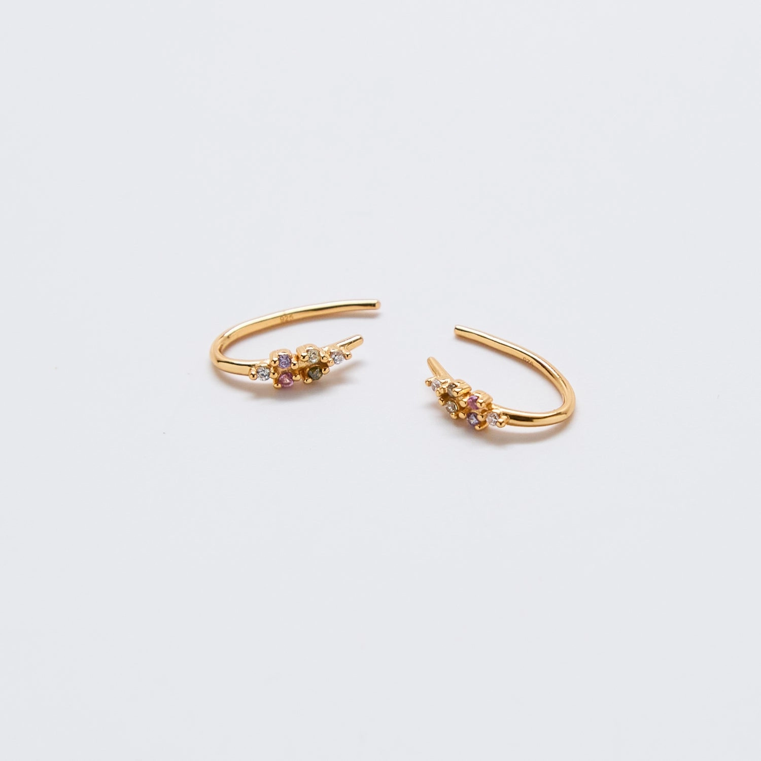 Multi-stone Open Ear Huggies Contemporary Detail