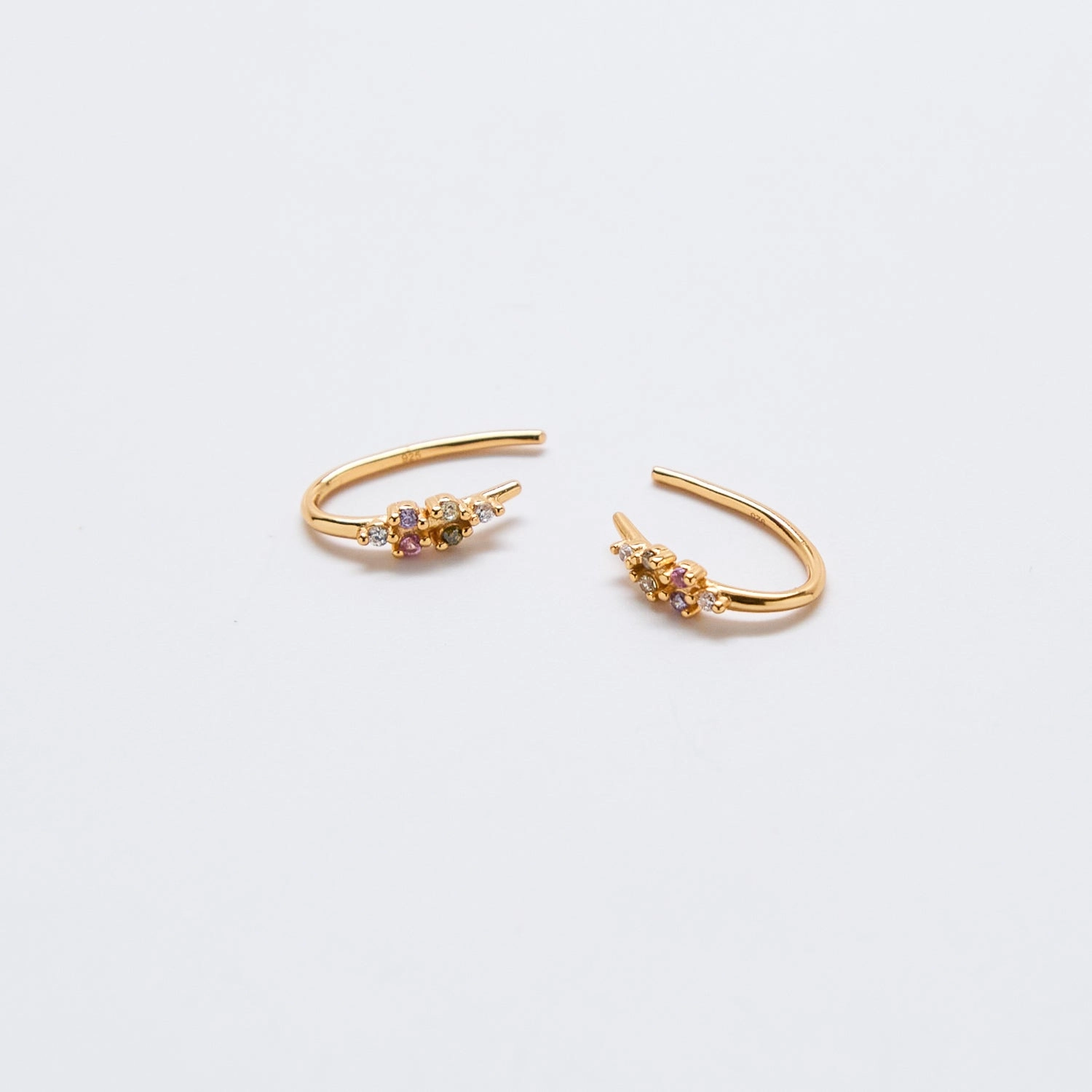 Trendy Selection Exquisite Adornment Multi-stone Open Ear Huggies