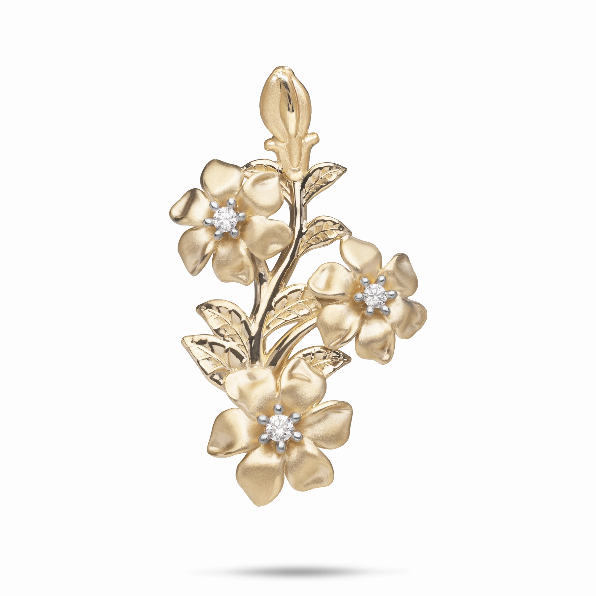 N????? Pendant in Gold with Diamonds - 40mm Modern Accent