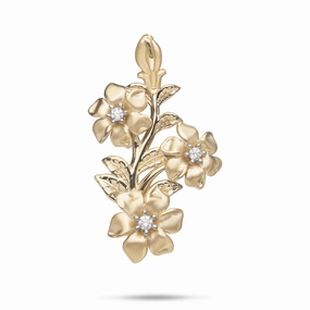 N????? Pendant in Gold with Diamonds - 40mm Modern Accent