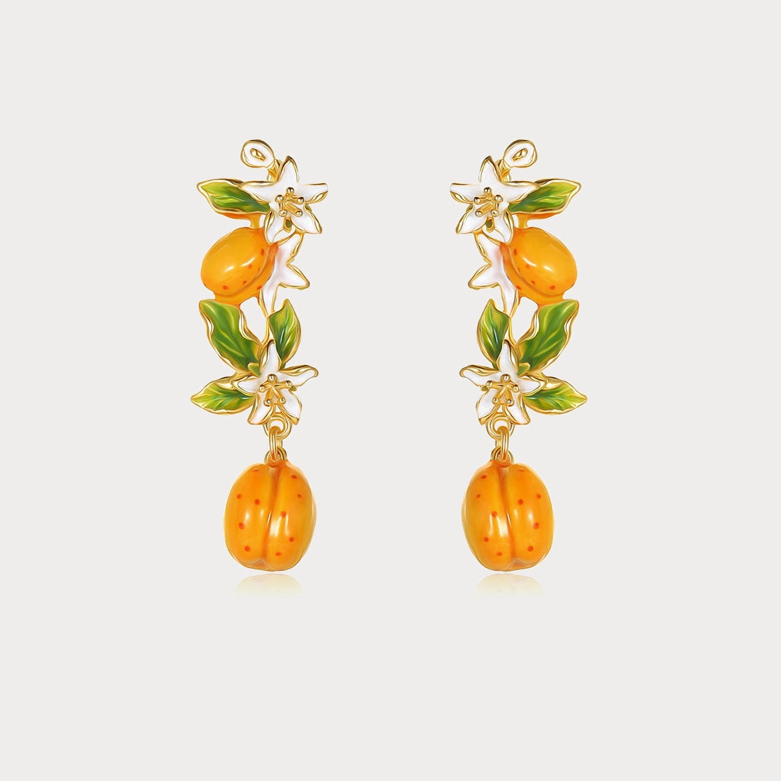 Golden Plum Blossom Dangling Earrings Party Outfit