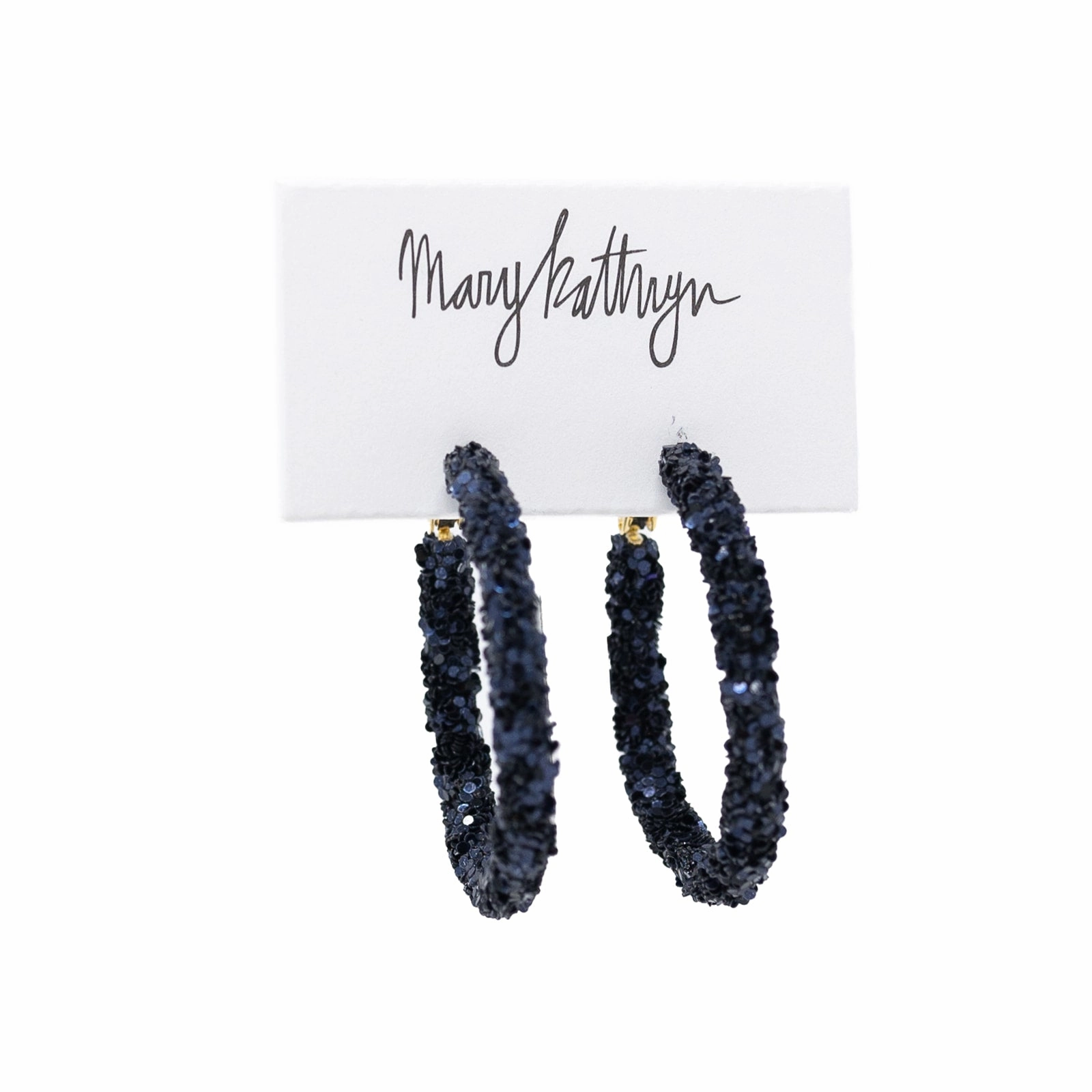 Navy Glitter Hoops Everyday Glow Charming Jewelry Pieces