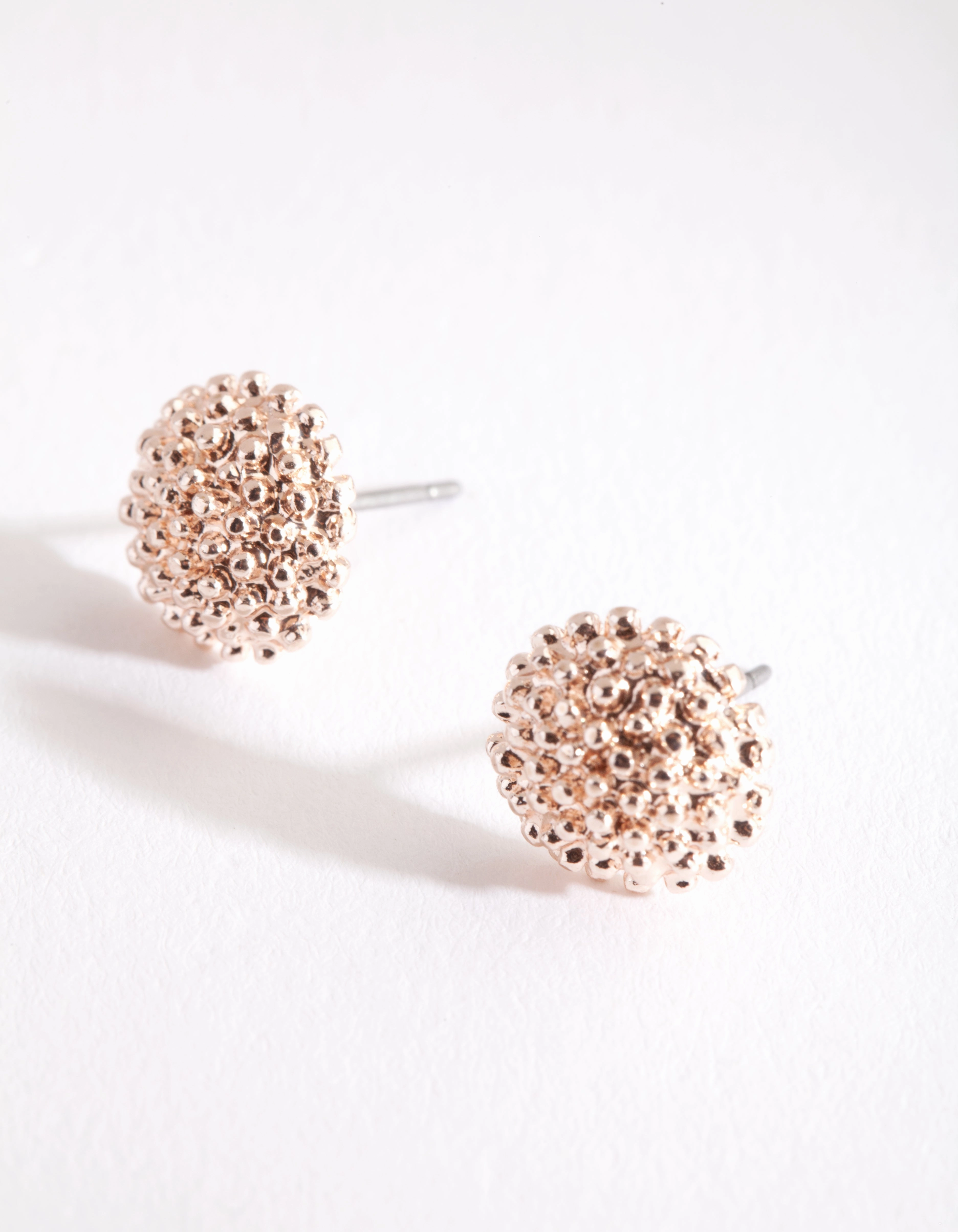 Cool Texture Fashion Element Rose Gold Crater Stud Earrings