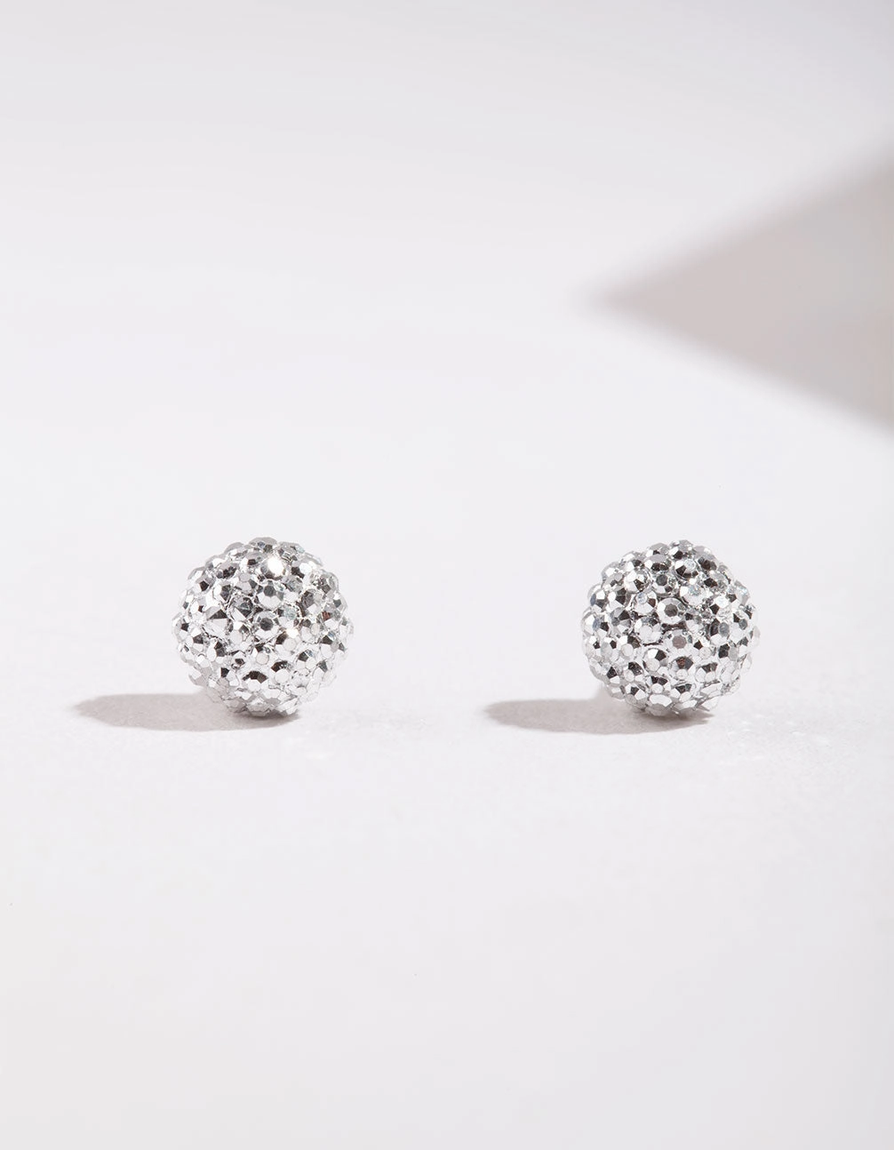 Stylish Element Custom Shine Silver Mini Fireball Stud Earrings